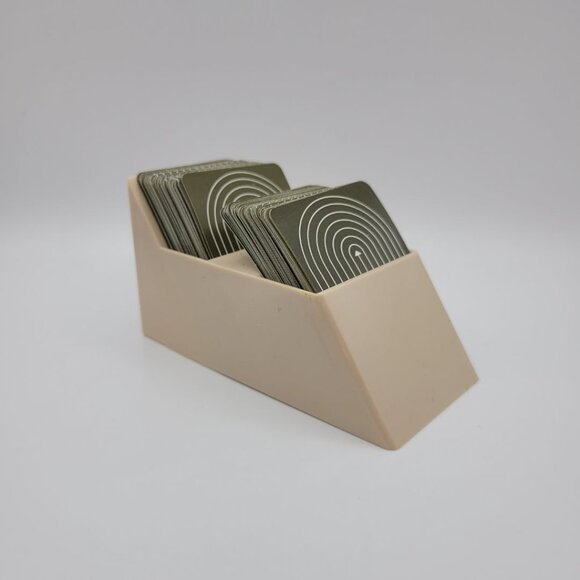 1964 Probe Game Replacement Green Cards 96 Piece Set Plastic Holder Vintage - Picture 4 of 5